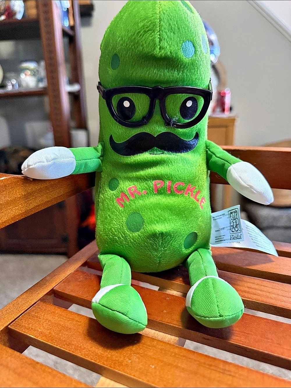 Fiesta Mr. Pickle Plush with Glasses and Mustache Plush Green Toy C16181